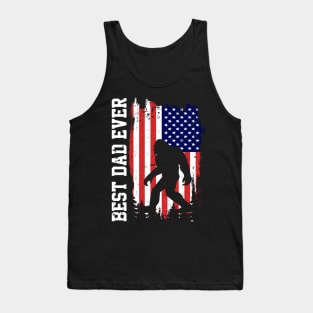 Best Dad Ever US Flag Bigfoot Sasquatch Gift Tank Top